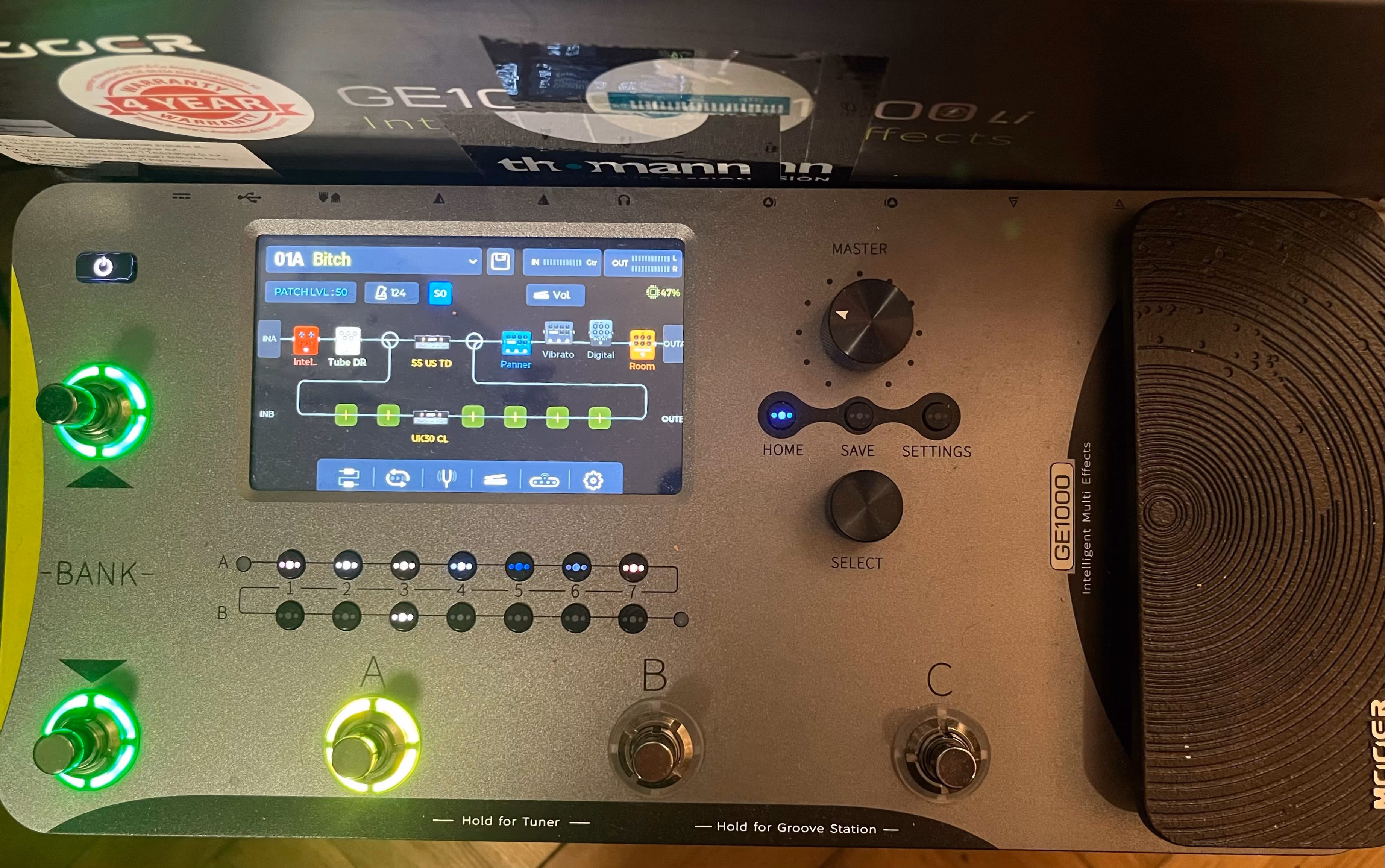 Mooer GE1000 gitár multieffekt felülről